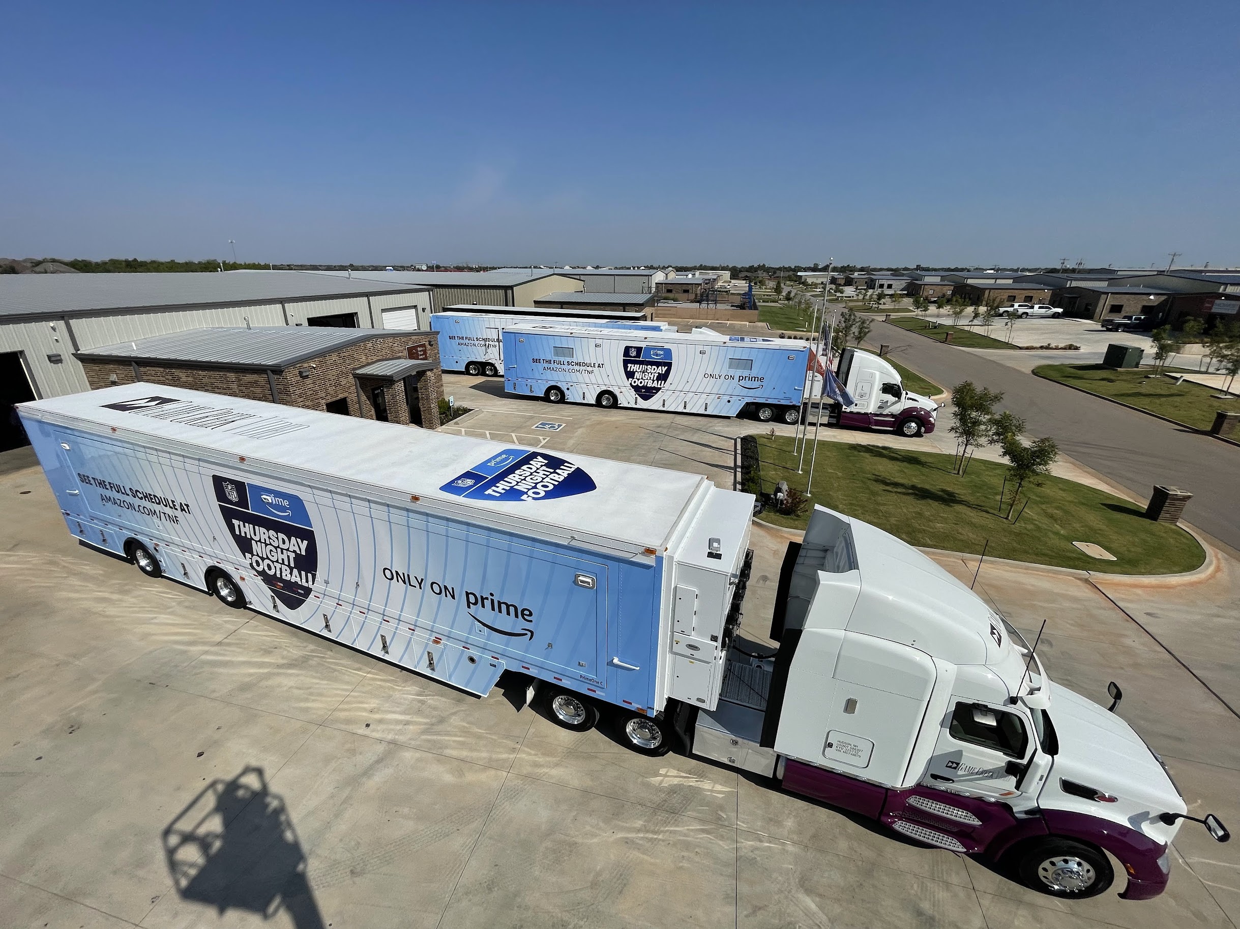 Amazon Thursday Night Football trucks wrapped by Clubhouse Graphics in Edmond, Oklahoma.
